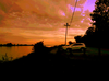 East South Dyke Road At Sunset Posterize Image